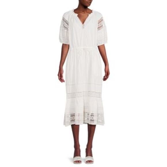 Velvet by Graham & Spencer Ivory Andy Cotton Dress Size Small - Picture 3 of 6